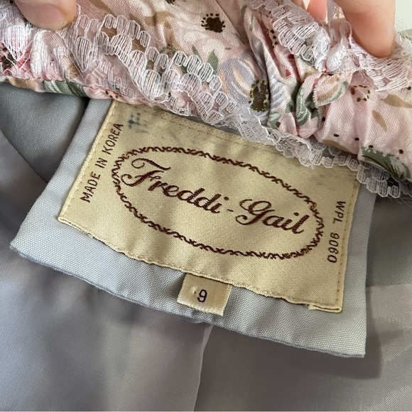 Vintage Freddi Gail Trench Coat Waist Tie Hooded Lined Blue Purple Trim Size 9 - Picture 8 of 10